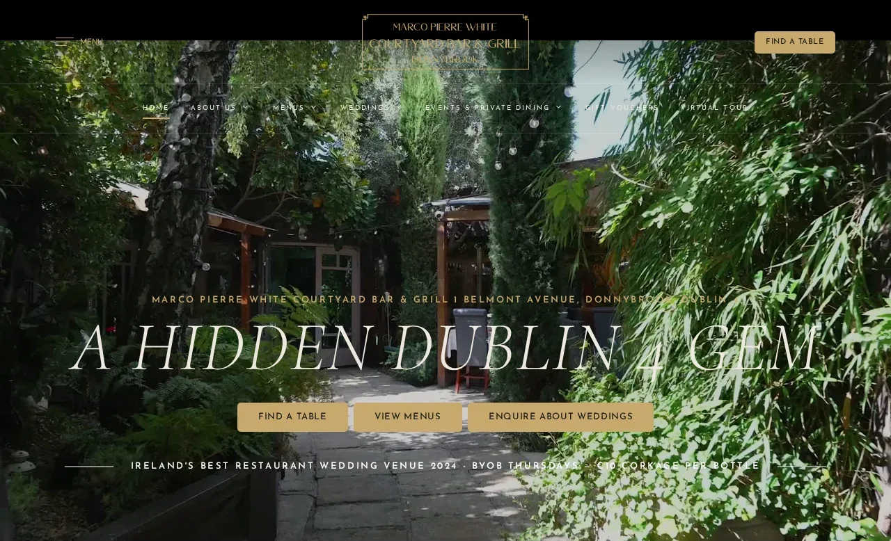 Marco Pierre White Donnybrook website homepage on desktop