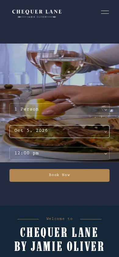 Chequer Lane by Jamie Oliver website homepage on a phone