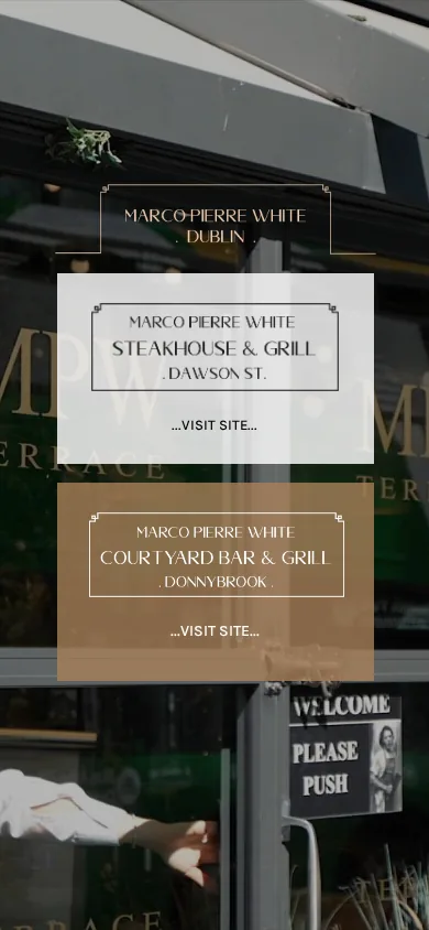 Marco Pierre White website homepage on a phone